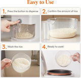 Lifewit Rice Dispenser 25 Lbs(11.3kg), Rice Storage Container Sealed Moisture Proof with Measuring Cup for Kitchen Pantry Household, BPA - Free, 1 Pack - Homesidy.com