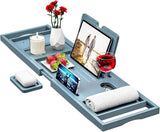 Premium Bamboo Bathtub Tray Caddy - Bath Tub Tray Table for Bathtub - Bath Caddy Tray for Bathtub, Expandable Size, Fits Most Bath Tubs - Homesidy.com
