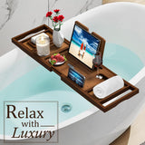 Premium Bamboo Bathtub Tray Caddy - Bath Tub Tray Table for Bathtub - Bath Caddy Tray for Bathtub, Expandable Size, Fits Most Bath Tubs - Homesidy.com
