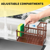 Cisily Kitchen Sink Caddy Organzier with High Brush Holder, Sponge Holder for Sink, 304 Rustproof Stainless, Kitchen Countertop Soap Dispenser Organizer, Kitchen Decor and Accessories - Homesidy.com