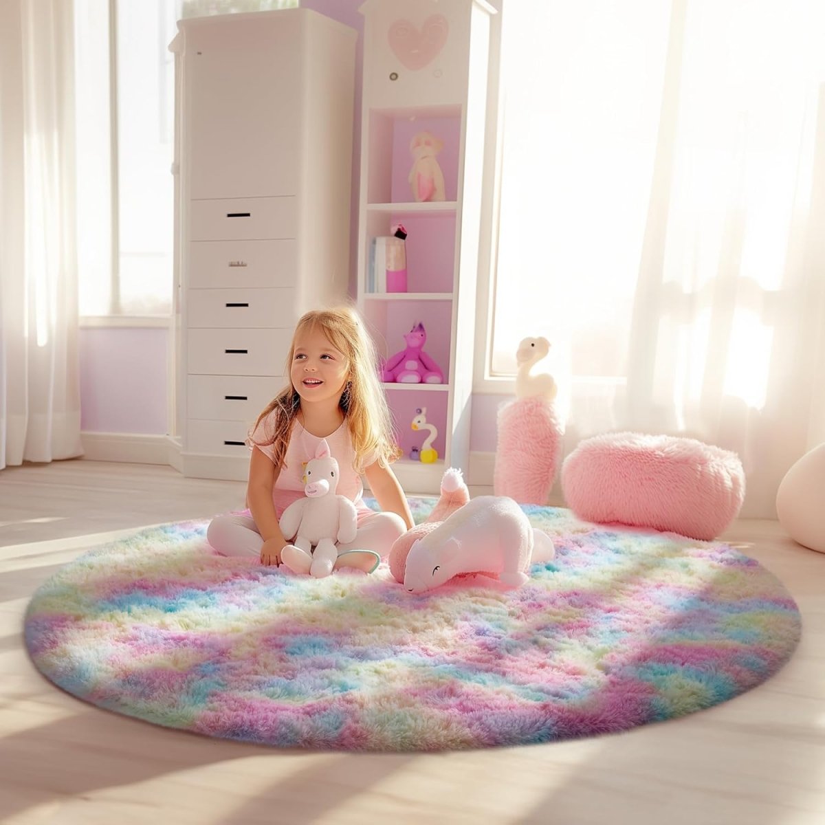 Ophanie Area Rugs for Living Room Bedroom, Upgrade Non - Slip Fluffy Soft Grey Shag Carpet, Indoor Floor Gray 4x6 Fuzzy Shaggy Living Room Plush Rug for Kids Home Dorm Decor Aesthetic - Homesidy.com