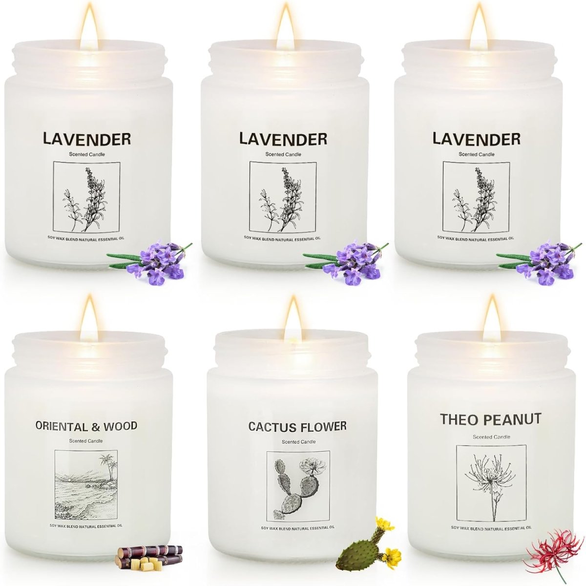 Scented Candle Set, Men Candle Set, Scented Candles for Home, Gifts for Men, 4 Pack Manly Candles Gifts for Mens Scents of Smoke Vanilla/Leather/Oak/Lavender Wood - Homesidy.com