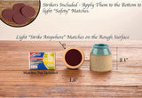 dgudgu Match Cloche Decorative Matches Jar with Match Striker Set of 2 Mini Pottery Match Holder with Striker - Homesidy.com