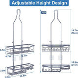 Joqixon Upgraded Extended Length Shower Organizer with Hooks, Rustproof Shampoo Soap Holder, Large Hanging Bathroom Caddy - Homesidy.com