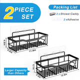 EUDELE 5 - Pack Rustproof Stainless Steel Shower Caddy Set– No Drill Adhesive Bathroom Organizer, Space - Saving Shower Shelves for Apartment Essentials, Bathroom/Kitchen Storage Home Decor - L Size - Homesidy.com