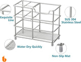 Urbanstrive 304 Stainless Steel Bathroom Toothbrush Holder Toothpaste Holder Stand Bathroom Accessories Organizer (Black, Small) - Homesidy.com