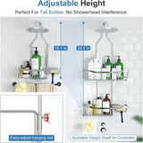 Joqixon Upgraded Extended Length Shower Organizer with Hooks, Rustproof Shampoo Soap Holder, Large Hanging Bathroom Caddy - Homesidy.com