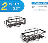 EUDELE 5 - Pack Rustproof Stainless Steel Shower Caddy Set– No Drill Adhesive Bathroom Organizer, Space - Saving Shower Shelves for Apartment Essentials, Bathroom/Kitchen Storage Home Decor - L Size - Homesidy.com