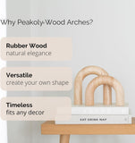 PEAKOLY Wood Arch Decorative Objects - Modern Bookshelf Decor, Coffee Table Sculpture, Floating Shelf Decor Accents, Japandi Home Decorations for Side, Console and Entryway Table - Homesidy.com