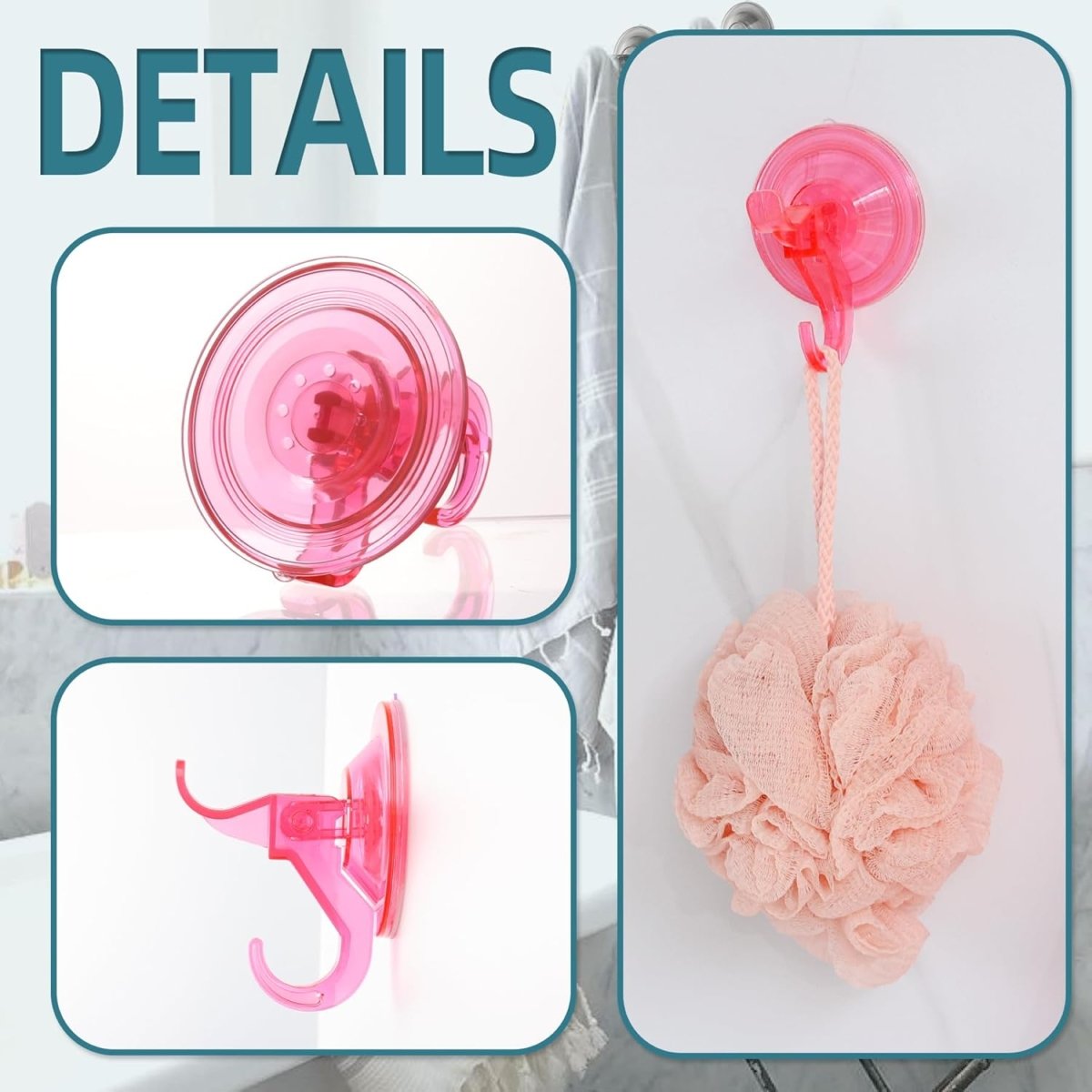 Antimbee 3 Pack Suction Cup Hooks, Clear Suction Cup Hanger, Removable Small Suction Cups for Shower, Bathroom, Glass, Door, Windows, Kitchen - Max Hanging up to 11 lbs on Smooth Surface - Homesidy.com