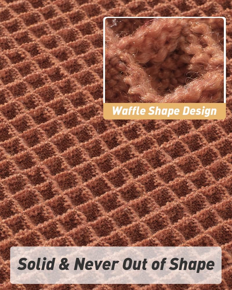 AMOAMI Upgraded Waffle Bath Mat, Super Absorbent Non Slip Bath Mats for Bathroom Floor, Machine Washable Bathroom Rugs with Tassels, Rubber Backed Bathroom Mats, Ultra Soft, 18&34; x 30&34;, Brown - Homesidy.com