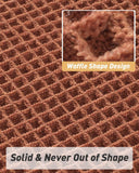 AMOAMI Upgraded Waffle Bath Mat, Super Absorbent Non Slip Bath Mats for Bathroom Floor, Machine Washable Bathroom Rugs with Tassels, Rubber Backed Bathroom Mats, Ultra Soft, 18&34; x 30&34;, Brown - Homesidy.com