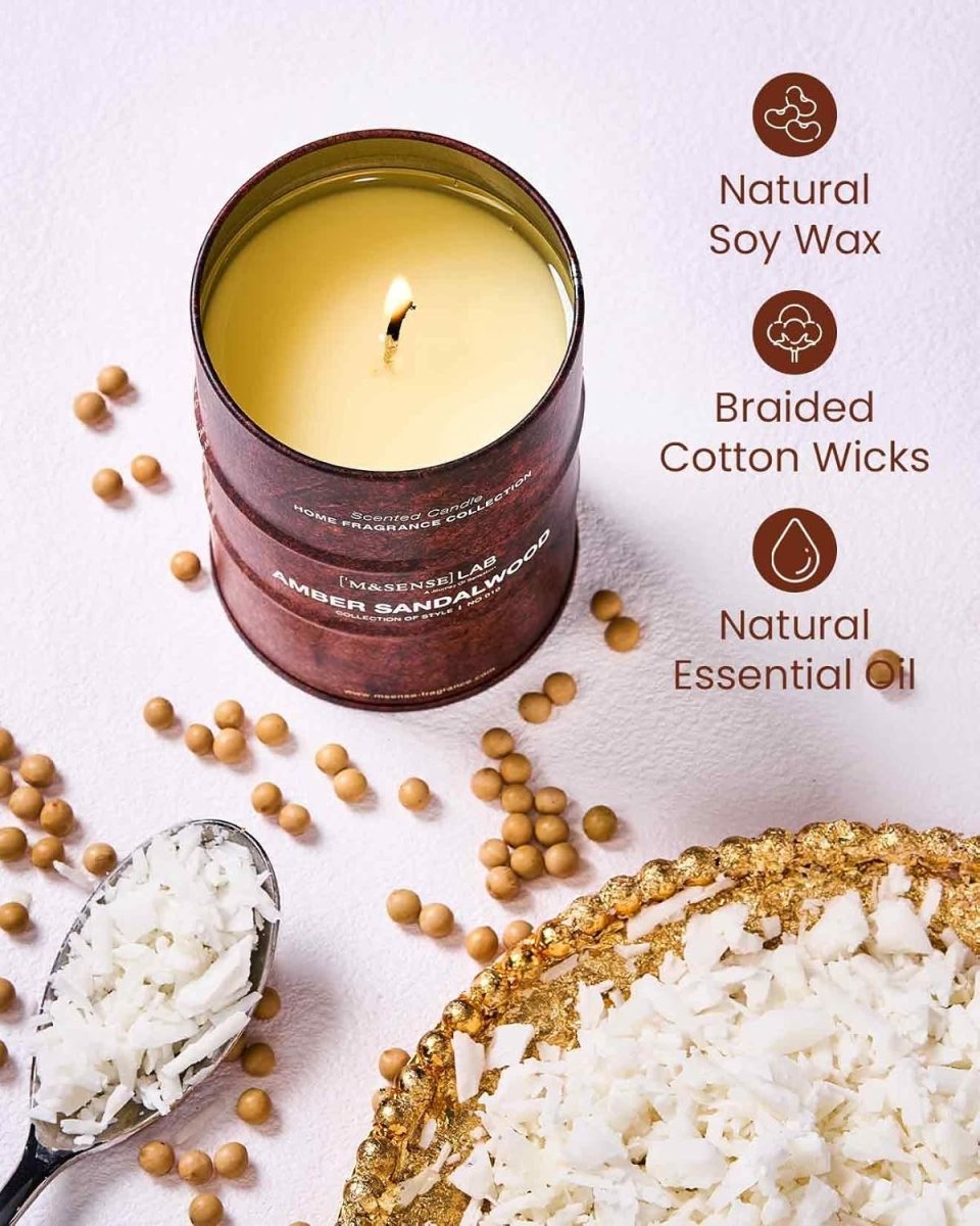 M&amp;SENSE Scented Candle, Tobacco Vanilla Medium Jar Candle Gifts for Men, 70 Hours Slow Burning Natural Soy Candles 11.3oz, Stress Relief Aromatherapy Candles Home Decor, Valentines Day Gifts for Him - Homesidy.com