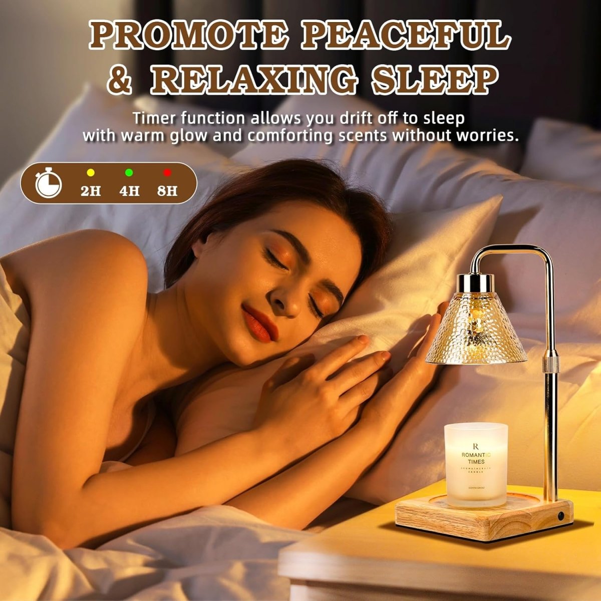 Modern Candle Warmer Lamp with Timer, Dimmable Candle Lamp Warmer, Men Women Christmas Birthday Gifts, Black Candle Warmer, Adjustable Candle Light Warmer, Cozy Living Room Bedroom Home Decor - Homesidy.com