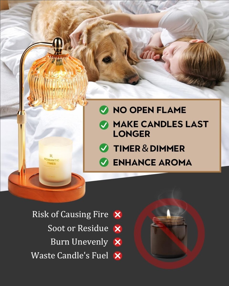 Modern Candle Warmer Lamp with Timer, Dimmable Candle Lamp Warmer, Men Women Christmas Birthday Gifts, Black Candle Warmer, Adjustable Candle Light Warmer, Cozy Living Room Bedroom Home Decor - Homesidy.com