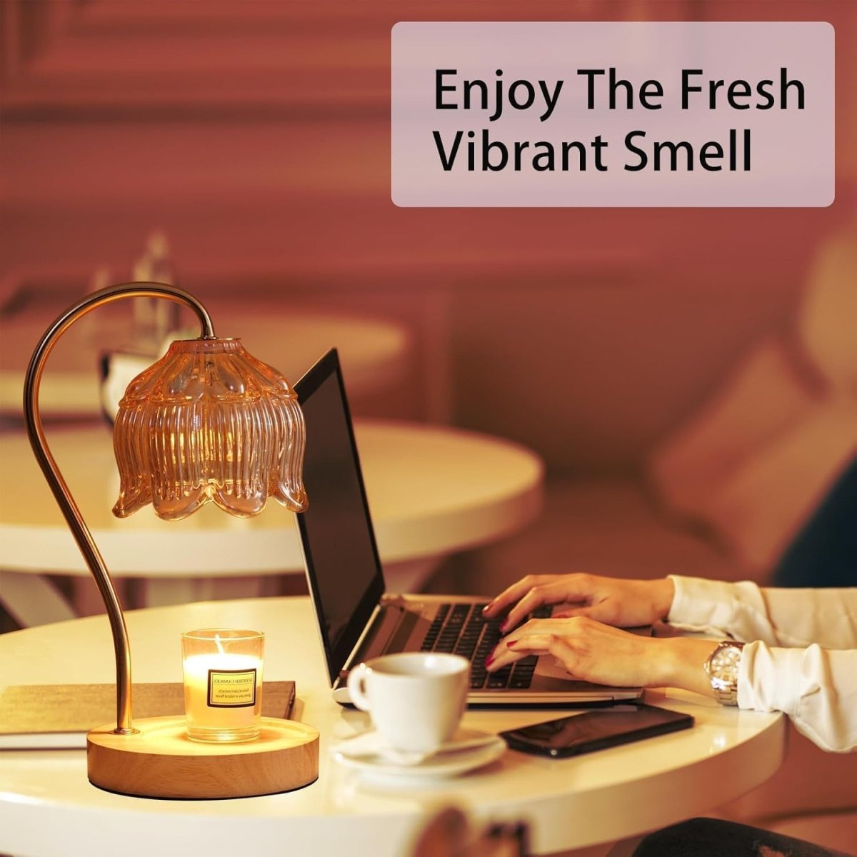 GEEZO Fragrance Candle Warmer Lamp，Electric Candle Warmer with Timer &amp; Dimmer，Mom Christmas Birthday Gifts for Women, House Warming Gifts New Home Bedroom Decor - Homesidy.com