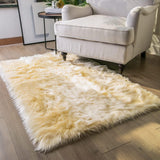 Ashler Faux Fur Rug, Fluffy White Small Sheepskin Rug, Ultra Soft 2x3 Ft Mat, Machine Washable Shag Mats, Nursery Throw for Bed, Living, Kids Room - Homesidy.com