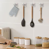 IBosins 4 Pack Towel Hooks Hand Towel Holder for Bathroom Wall Livingroom Bedroom Kitchen Closet Heavy Duty Stainless Steel Hook Hanger for Robe, Bath Towel, Coat (Square Matte Black) - Homesidy.com