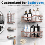 EUDELE Adhesive Shower Caddy, 5 Pack Rustproof Stainless Steel Bath Organizers With Large Capacity, No Drilling Shelves for Bathroom Storage &amp; Home Decor - Homesidy.com