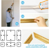 Art3d Pre - Cut Wall Molding Set of 6 pcs, Ready - to - Assemble Wainscoting Panels for Interior Wall Décor Living Room Bedroom Accent Wall - Installed with Glue, 3 Top 3 Bottom - Homesidy.com