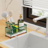 Cisily Black Sponge Holder for Kitchen Sink, Sink Caddy Organizer with High Brush Holder, Kitchen Countertop Organizers and Storage Essentials, Rustproof 304 Stainless Steel, Soap Dispenser Organize - Homesidy.com