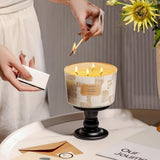 HomeLights Scented Candles for Women &amp; Men, 18oz Candle Jars Aromatherapy 4 - Wick Candle, Ideal for Rustic Modern Home Decor and Gifts, Blueberry Cheesecake - Homesidy.com