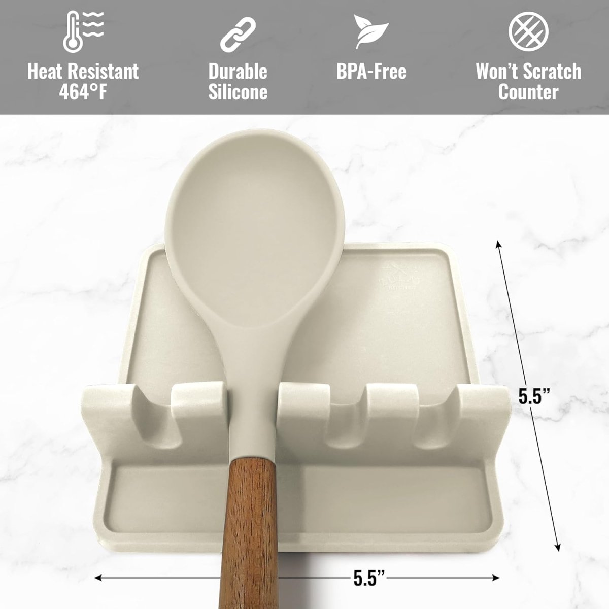 Zulay Kitchen Spoon Rest for Multiple Utensils High Heat - Resistant Silicone Drip Pad, BPA - Free Spoon Holder for Stove Top, Kitchen Gadget Holder for Ladles, Tongs, Cooking Spatula - Makes Great Gift - Homesidy.com