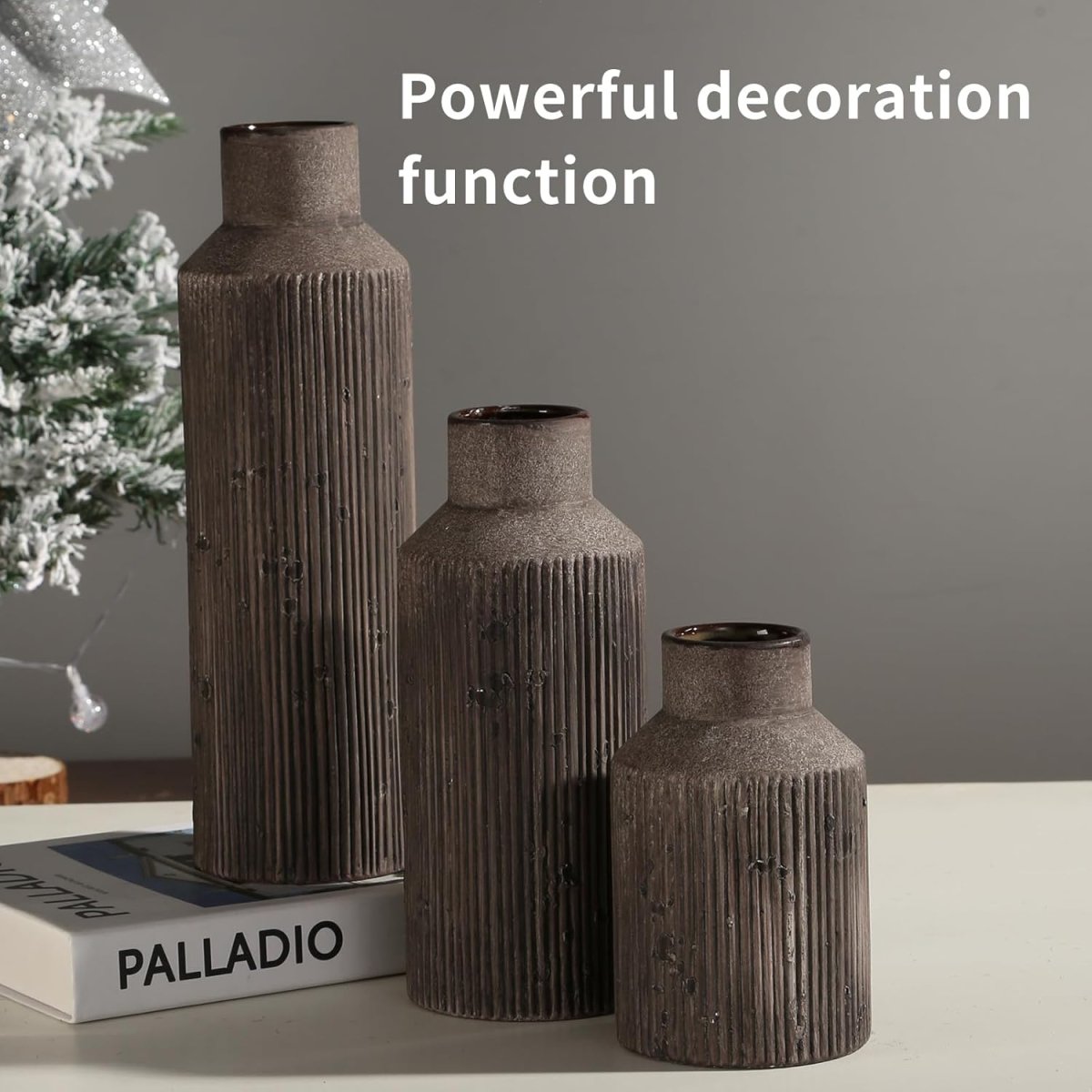 Rustic Vases for Home Decor. Ceramic Vase for Dining Table Decor. Terracotta Decorative Vase 6.1IN. ZSHLXM - Homesidy.com