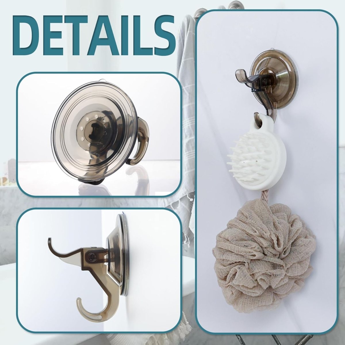 Antimbee 3 Pack Suction Cup Hooks, Clear Suction Cup Hanger, Removable Small Suction Cups for Shower, Bathroom, Glass, Door, Windows, Kitchen - Max Hanging up to 11 lbs on Smooth Surface - Homesidy.com