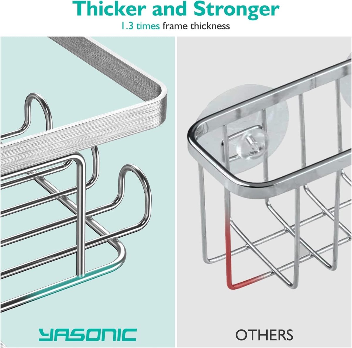 YASONIC Corner Adhesive Shower Caddy, with Soap Holder and 12 Hooks, Rustproof Stainless Steel Bathroom Organizer, No Drilling Wall Mounted Rack, Black, 3 - Pack - Homesidy.com