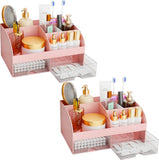 Makeup Organizer with Drawers, Cosmetic Storage for Dresser Vanity and Bathroom Countertop, Beauty Holder for Lipstick Brush, Skincare Organizer for Vanity, Cosmetic Display Case (White) - Homesidy.com