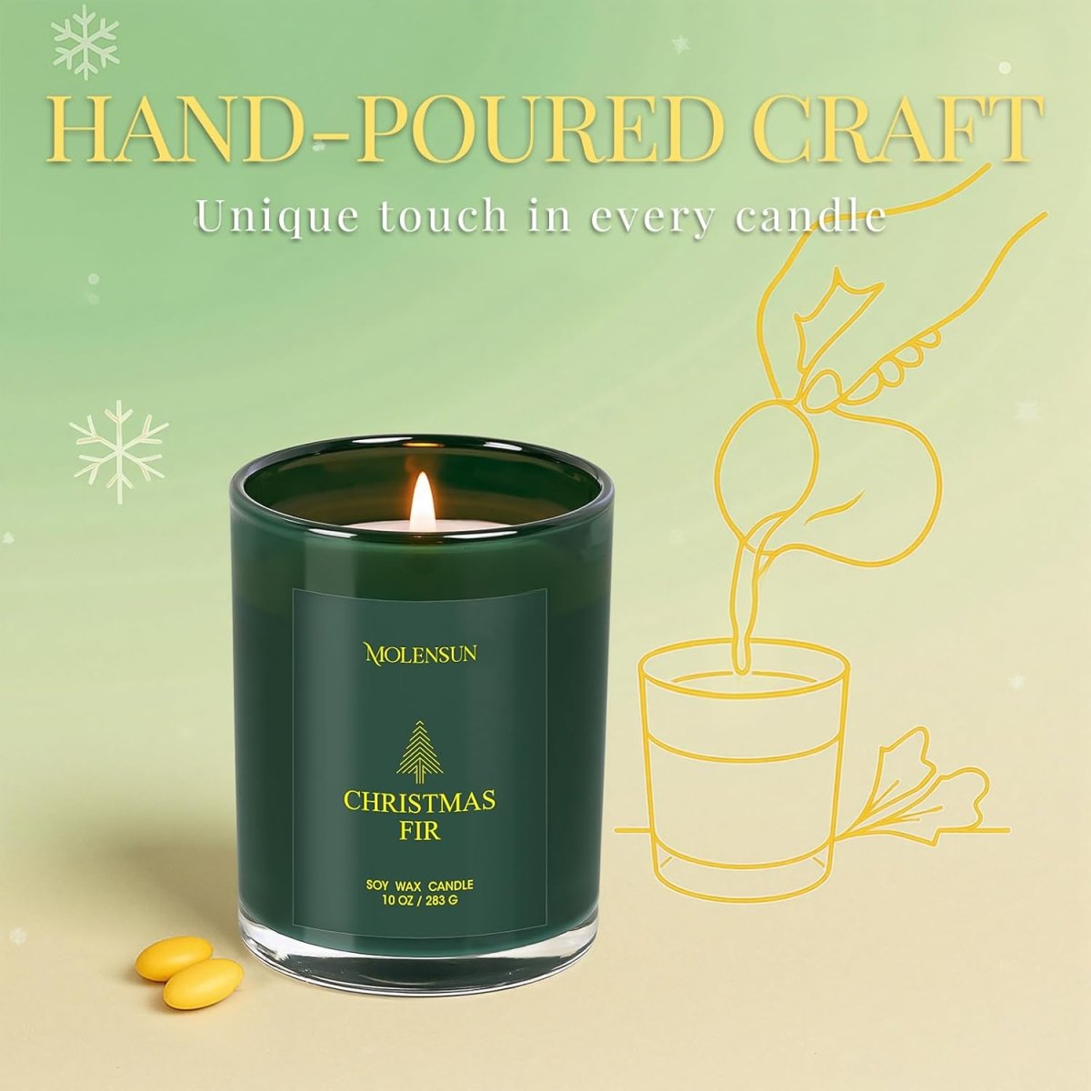 Balsam Cedar Candle, 10oz Soy Scented Candle for Home, Christmas Birthday &amp; Holiday Gifts for Women &amp; Men, Long Lasting 50 Hour Clean Non - Toxic Burn, Elegant Winter &amp; Christmas Festive Home Decor - Homesidy.com