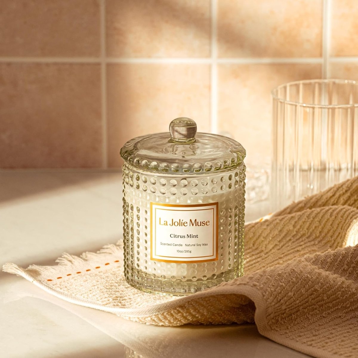 LA JOLIE MUSE Christmas Candle | Ruby Berry Bliss | Mandarin Cranberry &amp; Plum | 10 oz Festive Candle | 55 Hours Clean Burn | Gift for Women &amp; Family - Homesidy.com