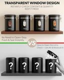 Veken Coffee Canister with Window,Airtight Stainless Steel Pantry Container,Home Kitchen Food Storage Organizers for Ground,Beans,Espresso,Rice,Tea,Sugar,Cereal, Flour,Bar Accessories,Gifts,22OZ,Black - Homesidy.com