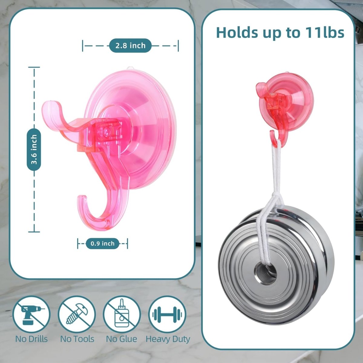 Antimbee 3 Pack Suction Cup Hooks, Clear Suction Cup Hanger, Removable Small Suction Cups for Shower, Bathroom, Glass, Door, Windows, Kitchen - Max Hanging up to 11 lbs on Smooth Surface - Homesidy.com