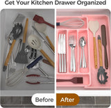 ukeetap Extra Large Expandable Silverware Organizer, BPA - Free Food - Safe Cutlery Flatware Organizer, Kitchen Utensil Drawer Organizer, Adjustable Silverware Holder for Spoons Forks Knives, Black - Homesidy.com