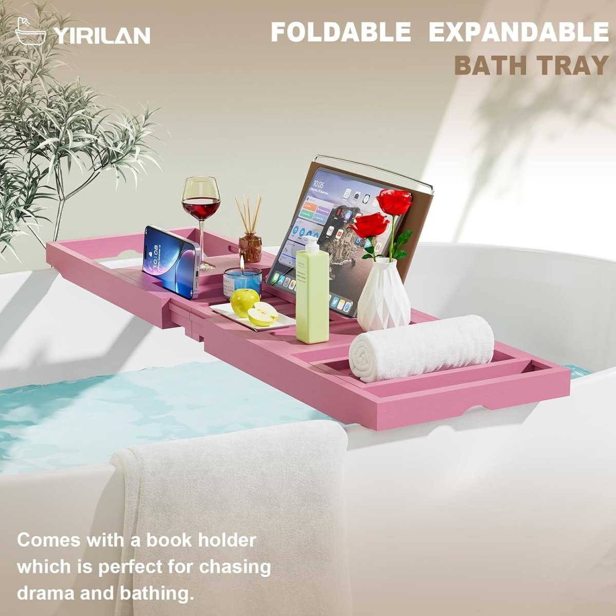 Premium Bathtub Tray Caddy, Expandable Bath Tray, Unique House Warming Gifts, New Home, Anniversary and Wedding Gifts for Couple, Bridal Shower Gift for Women - Homesidy.com