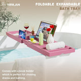 Premium Bathtub Tray Caddy, Expandable Bath Tray, Unique House Warming Gifts, New Home, Anniversary and Wedding Gifts for Couple, Bridal Shower Gift for Women - Homesidy.com