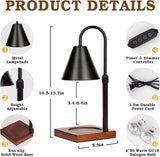 Modern Candle Warmer Lamp with Timer, Dimmable Candle Lamp Warmer, Men Women Christmas Birthday Gifts, Black Candle Warmer, Adjustable Candle Light Warmer, Cozy Living Room Bedroom Home Decor - Homesidy.com