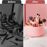 fanado 360° Rotate Makeup Brush Holder Organizer, Makeup Organizers Countertop, Makeup organization and Skincare Storage for Vanity, Desktop, Bathroom (White) - Homesidy.com
