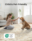 AMADA HOMEFURNISHING 8x10 Washable Area Rug, Low - Profile Large Area Rug with Non - Slip Backing &amp; Durable Edge Binding, Vintage Large Rugs for Living Room, Bedroom, Dinning Room - Homesidy.com