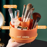 fanado 360° Rotate Makeup Brush Holder Organizer, Makeup Organizers Countertop, Makeup organization and Skincare Storage for Vanity, Desktop, Bathroom (White) - Homesidy.com