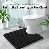 Yimobra Bathroom Rugs Non Slip Washable - Ultra Soft Absorbent Chenille Bath Mat, Quick Dry Shaggy Floor Carpet for Tub Shower, Gray Home Decor Accessories, 24x17 Inch - Homesidy.com