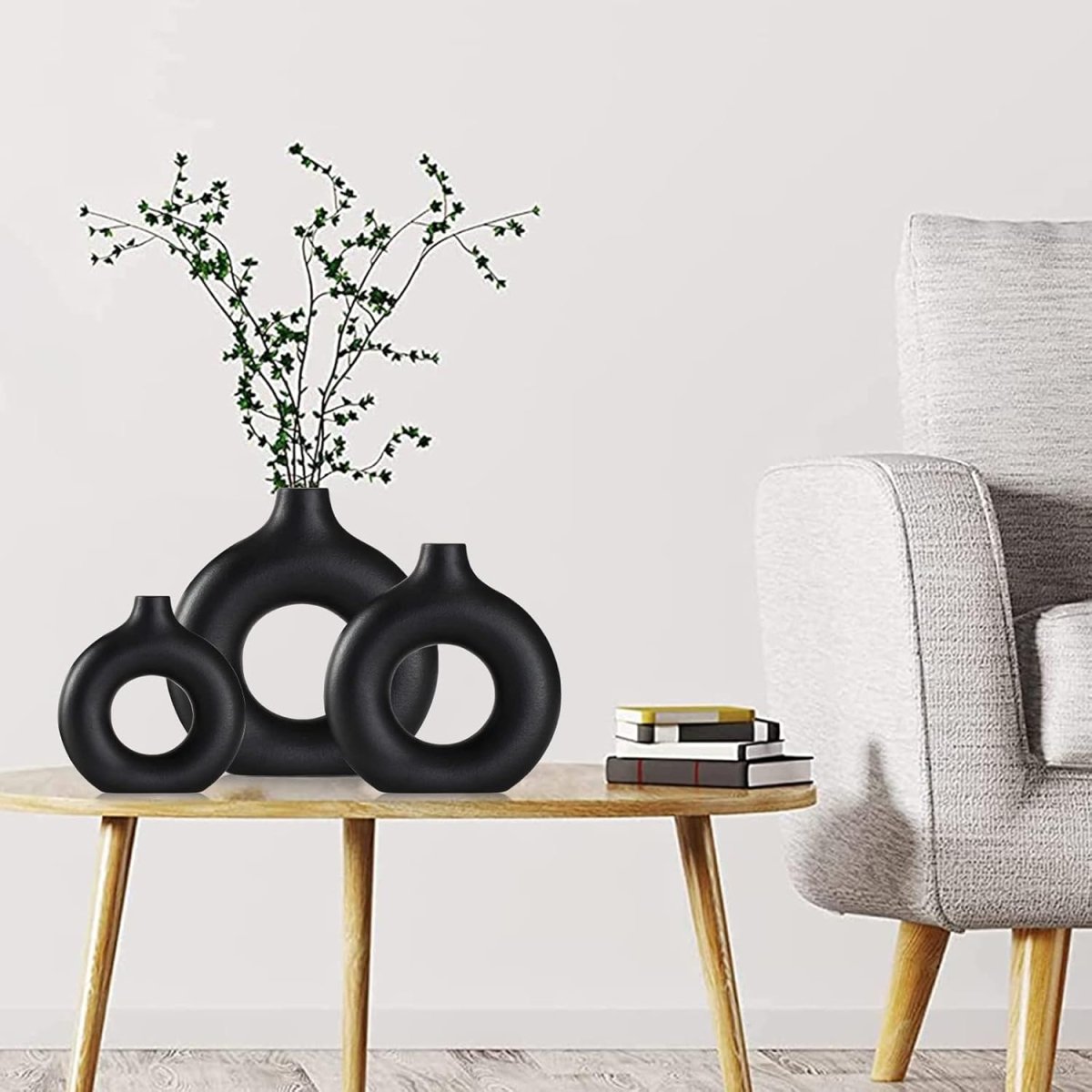 Ceramic Vases Set of 2,Modern Vases for Home Decor, White Boho Style for Living Room Kitchen Mantle Bedroom Dining Table Office Farmhouse Decorative Design - Homesidy.com