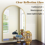 VooBang Arched Wall Mirror, 30 x 38 inch Arch Bathroom Mirror, Wall Mounted Vanity Mirror with Arch Metal Frame, Modern Bathroom Vanity Mirror for Bedroom, Living Room, Hanging or Leaning, Black - Homesidy.com