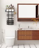 Aetyord Towel Racks for Bathroom 31inch Wall Mounted Towel Rack,Floating Shelf with Wood Plank,Towel Storage for Bathroom can Holds 6 Large Rolled Towels,All Black - Homesidy.com