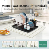 Stone Drying Mat for Kitchen Counter, Collapsible Dish Drying Mat, Fast Drying Diatomaceous Earth Dish Drying Mats, Water Absorbent Diatomite Kitchen Mat (white, medium) - Homesidy.com