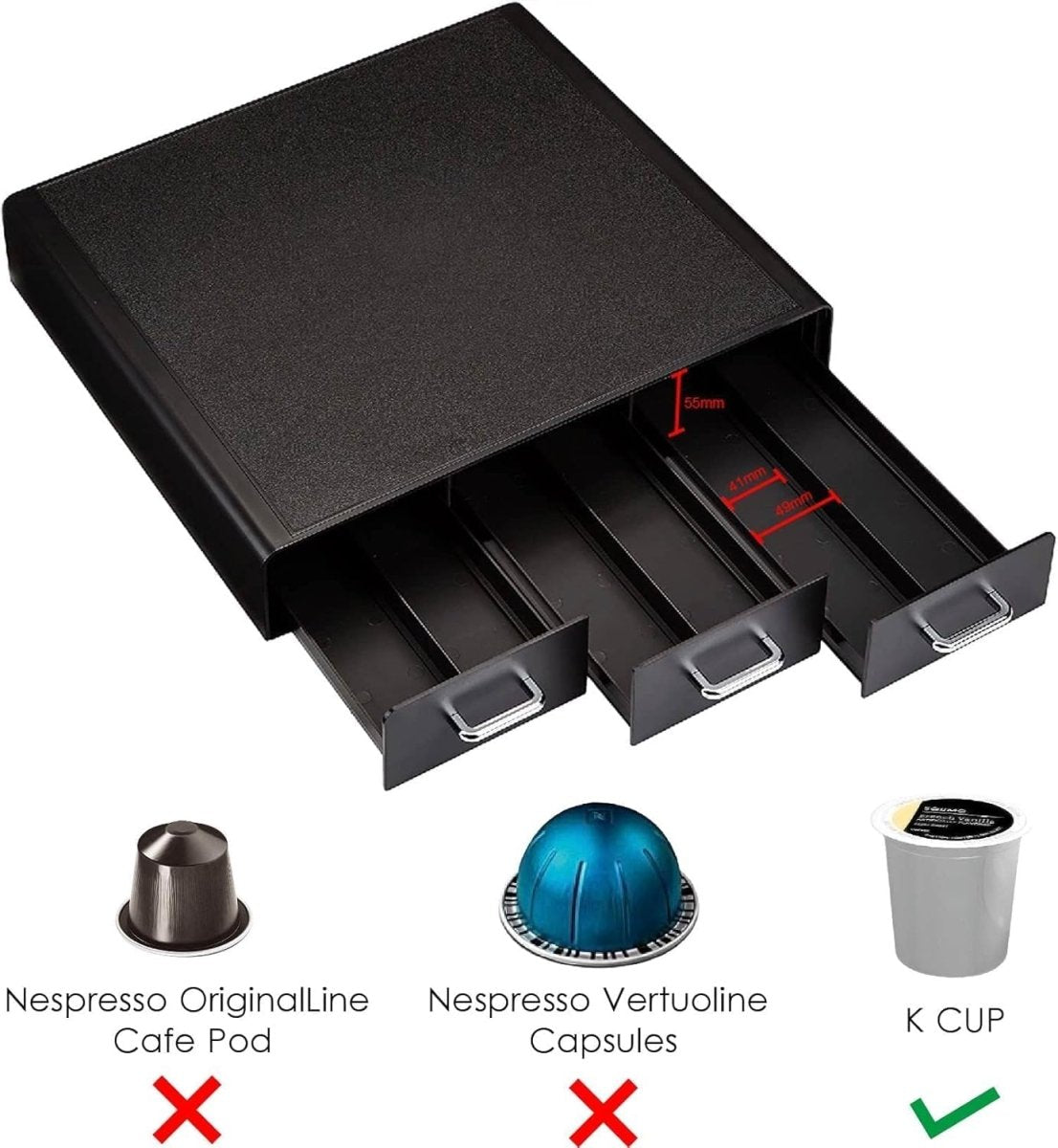 Amazon Basics Coffee Pod Storage Drawer for K - Cup Pods, 36 Pod Capacity, Black - Homesidy.com