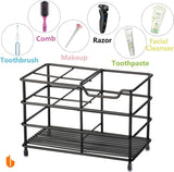Urbanstrive 304 Stainless Steel Bathroom Toothbrush Holder Toothpaste Holder Stand Bathroom Accessories Organizer (Black, Small) - Homesidy.com
