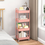 Sywhitta 3 - Tier Plastic Rolling Utility Cart with Handle, Multi - Functional Storage Trolley for Office, Living Room, Kitchen, Movable Storage Organizer with Wheels, White - Homesidy.com